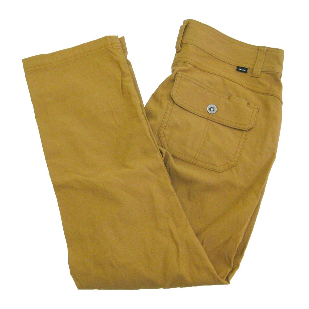 Prana Pants Womens Size 30x28 Brown Flat Front Cargo Pants 5 Pockets Drawstring